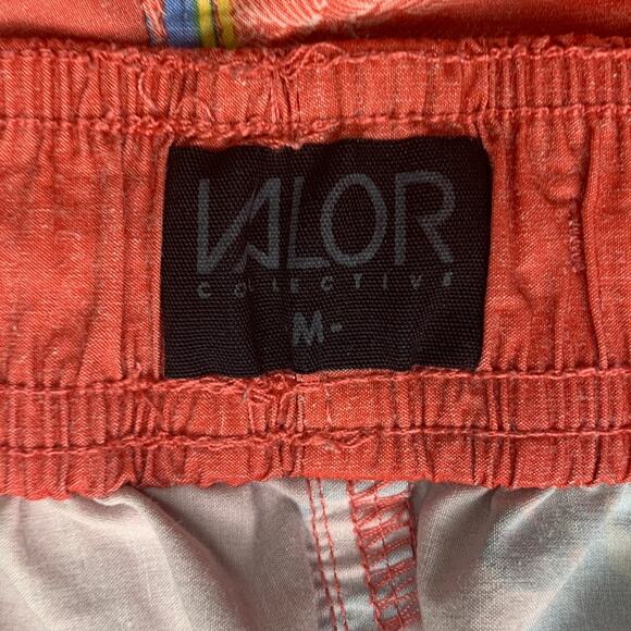 Valor Collective Mens Medium Tropical Parrot Drawstring Waist Unlined Swim Short - Picture 3 of 4